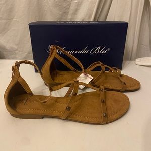 Amanda Blu tan gladiator sandals size 10 NIB
